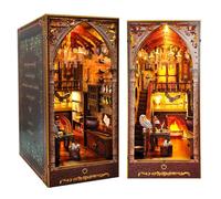 KBIBCK Kit de libro Nook DIY, casa en miniatura con luces LED y muebles, rompecabezas 3D de madera, juego de casa de muñecas en miniatura, libro mágico creativo para adultos para construir (Harry
