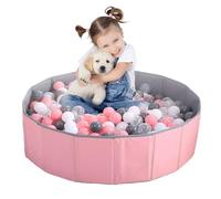 KBIBCK Piscina de pelotas plegable para bebés, 80 cm, niños, guardería, parque infantil, portátil para perros y gatos, interior y exterior, pelotas no incluidas (rosa)