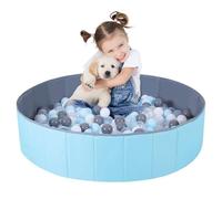 KBIBCK Piscina de pelotas plegable para bebés, 80 cm, para niños, niñas, niños, guardería, parque infantil, piscina portátil para perros, gatos, interior y exterior, pelotas no incluidas (azul)