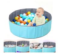 KBIBCK Piscina de pelotas plegable para bebés, 80 cm para niños, niñas, niños, piscina redonda portátil para perros, gatos, interior y exterior, pelotas no incluidas (azul-2)
