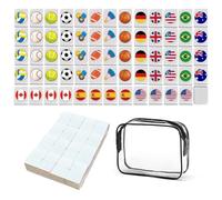KBIBCK Seaside Escape Juego de Mesa Mahjong - 65 Azulejos con Banderas y Bolas Patrón para Jugar Junto a la Playa