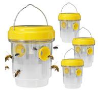KBIBCK Trampas para Avispas, 4 Piezas Avispas Colgantes con Luz, Trampas Solares de Avispa Colgantes al Aire Libre, Atrapa Avispa Exterior, Trampa Avispaes Solar para Casa Jardin Camping (Amarillo)