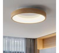 KBkiloyn Anillo Exterior De Madera Lámparas De Techo Pantalla De Acrílico Luz De Techo Sin Parpadeo Linterna De Techo LED Montaje Empotrado Accesorio De Techo Luminaria De Techo De Energía Interior
