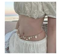 KBLDOPN Cinturón Rojo de diseñador, Cadena de Cintura con Perlas Multicapa for Mujer, Accesorios de Fiesta con Personajes Retro. DecoracióN De Cintura para El Ombligo(Color-13)