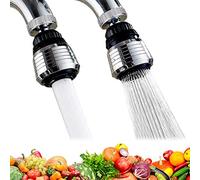 KBNIAN 2 PCS Aireador de Grifo Cocina de 360 Grados Difusor de Grifo para Cocina Flexible Aireador Giratorio de Grifo Anti-Salpicaduras Accesorios para Grifo con Rosca Interior M24 / M22, 2 Modos