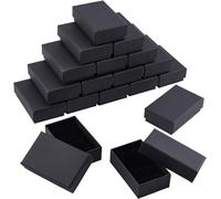 KBNIAN 24 PCS Cajas de Regalo Rectangulares Cajas de Papel Kraft para Regalo 8 * 5 * 2,8cm Caja de Cartón Pequeña con Tapa Caja de Presentación con Espuma para Joyería Pascua Boda Cumpleaños Fiesta