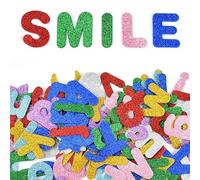 KBNIAN Letras adhesivas, 165 unidades de pegatinas de espuma con purpurina, letras de goma espuma, autoadhesivas, para manualidades, diseño y decoración