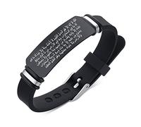 KBNSUIAN Islam Koran Arabische Schrift Graviert Silikon Brazalete Heiliger Allah Ayatul Kurs Koran Kalligraphie Amulett Shahada Brazalete Islamisches Gebet Schmuck für Muslime Ramadan Geschenke,