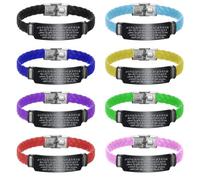 KBNSUIAN Joyería islámica con amuleto para hombre y mujer, pulsera de silicona con hebilla y texto árabe del Corán, cursi, cursos, grabados, regalos musulmanes de Ramadán, Silicona
