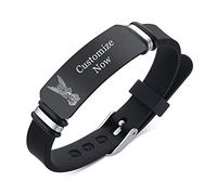 KBNSUIAN Pulsera ajustable de silicona de San Miguel de San Miguel, pulsera de amuleto cristiano del arcángel San Miguel con oración, Cristo, diosidad, ángel, pulsera personalizada para protección,