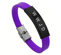 KBNSUIAN Pulsera cristiana bíblica WWJD, pulsera de silicona con hebilla, regalo de joyería de Cristo, recordatorio inspirador para hombres, mujeres, marido, familia, 8.26 pulgadas, Silicona, Acero