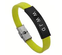 KBNSUIAN Pulsera cristiana bíblica WWJD, pulsera de silicona con hebilla, regalo de joyería de Cristo, recordatorio inspirador para hombres, mujeres, marido, familia, 8.26 pulgadas, Silicona, Acero