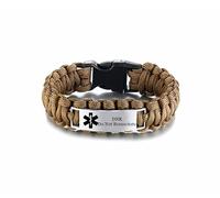KBNSUIAN Pulsera de cuerda de paracaídas DNR de Death with Dignity para hombre, personalizable, alerta médica, no resucitar, pulsera de identificación de voluntades de vida, recordatorio, 9 pulgadas