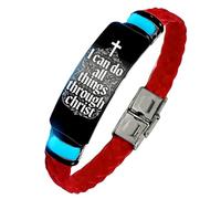 KBNSUIAN Pulsera de silicona con cruz floral que brilla en la oscuridad, con texto en inglés "I Can Do All Things Through Christ", regalo religioso de fe cristiana para hombres y mujeres
