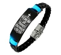 KBNSUIAN Pulsera de silicona con cruz floral que brilla en la oscuridad, con texto en inglés "I Can Do All Things Through Christ", regalo religioso de fe cristiana para hombres y mujeres