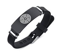 KBNSUIAN Pulsera de silicona con diseño de rueda negra de Hécate Wicca, símbolo de la diosa Hekate, ajustable