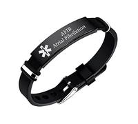 KBNSUIAN Pulsera de silicona personalizada de alerta médica ajustable para enfermedades, alergias, diagnóstico, identificación de identidad, pulsera de medicamentos de emergencia, joyería