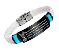 KBNSUIAN Pulsera de silicona que brilla en la oscuridad, diseño de San Miguel, San Miguel, patrón de los guerreros, oraciones, liberación, grabada, regalos de fe espiritual para él y ella, Acero