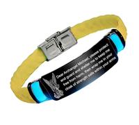 KBNSUIAN Pulsera de silicona que brilla en la oscuridad, diseño de San Miguel, San Miguel, patrón de los guerreros, oraciones, liberación, grabada, regalos de fe espiritual para él y ella, Silicona