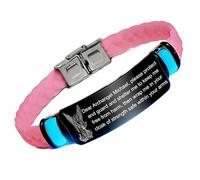 KBNSUIAN Pulsera de silicona que brilla en la oscuridad, diseño de San Miguel, San Miguel, patrón de los guerreros, oraciones, liberación, grabada, regalos de fe espiritual para él y ella, Silicona