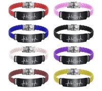 KBNSUIAN Pulsera inspiradora de silicona AA NA con latido del corazón, pulsera de recuperación de adicciones para recuperación, recuerdo de hito de vida sobria, aniversario, joyería, patrocinio,