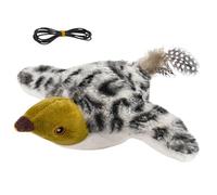 Kbnuetyg Juguete para gatos y pájaros aleteando | Mascota eléctrica realista interactiva - Juguete para gatos gorrión que chirrea a distancia, para gatitos pequeños, medianos y grandes, juego en