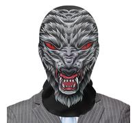 Kbnuetyg Máscara fantasma de Halloween, máscara fantasma malvada espeluznante - Terror divertido malla peinado completo horror máscara juguetes, transpirable y realista, traje espeluznante para