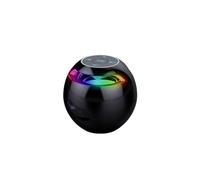 KBOLAE Altavoz compatible con Bluetooth, reloj despertador digital con forma de bola, reproductor de música portátil, reloj de hora, mini radio estéreo, negro, estándar