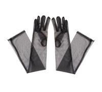 KBOLAE Añade un toque de elegancia con los guantes ligeros transparentes de gasa de tul para novia, vestidos de novia, óperas, etc. Danzas, verde césped, 55 cm, Negro, 55 cm, 6 3/4