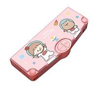 KBOLAE Bonito estuche para lápices, regalo para estudiantes, suministros escolares, dinosaurio, escuela secundaria, 2 capas, Linda niña, 245x100mm, como se muestra en la