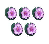 KBOLAE Lote de 5 lotos de espuma flotantes realistas, de bajo mantenimiento y fácil limpieza, amplia aplicación, flores de loto artificiales, color morado claro