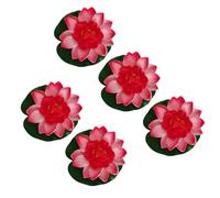 KBOLAE Lote de 5 lotos de espuma flotantes realistas, de bajo mantenimiento y fácil limpieza, amplia aplicación, flores de loto, color rojo melocotón