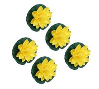 KBOLAE Lote de 5 lotos de espuma flotantes realistas, de bajo mantenimiento y fácil limpieza, amplia aplicación, flores de loto artificiales, color amarillo