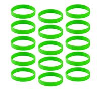 KBOLAE Paquete de 15 pulseras de silicona simples de goma, color blanco, as described, Plástico, como se muestra en la