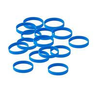 KBOLAE Paquete de 15 pulseras de silicona simples de goma, color blanco, as described, plástico, Como se describe en