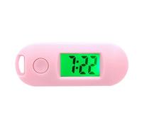 KBOLAE Reloj electrónico digital con función luminosa, portátil y práctico, regalo ABS, reloj de bolsillo electrónico digital, agujero para colgar, color blanco, rosa, as description