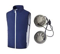 KBOLAE Ropa de aire acondicionado refrescante con ventiladores para el trabajo de verano a altas temperaturas, color azul oscuro, talla XL