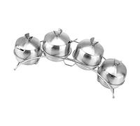 KBOLAE Tarros de condimentos con cucharas, tarros de especias de acero inoxidable, 4 unidades