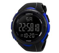 KBOLAE Unique - Reloj de pulsera digital impermeable para hombre, deportivo, casual, para estudiantes, temporizador, color negro, azul, as description