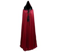 KBOPLEMQ Capa medieval Burkhard con capucha para mujer y hombre, disfraz de mago, ropa LARP, disfraz de Caperucita Roja, disfraz de caperucita roja, capa roja de vampiro, capa de príncipe, disfraz de