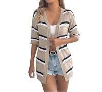 KBOPLEMQ Chaqueta de punto de manga corta para mujer, holgada, ligera, con frente abierta, abrigo de punto, tallas grandes, chaqueta gruesa cómoda, transpirable, camisa de playa fina, camiseta de