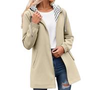 KBOPLEMQ Chaqueta softshell impermeable para mujer, chaqueta de entretiempo, chaqueta ligera con capucha y bolsa de transporte, chaqueta cortavientos, chaqueta deportiva monocolor, chaqueta de