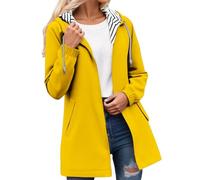 KBOPLEMQ Chaqueta softshell impermeable para mujer, chaqueta de entretiempo, chaqueta ligera con capucha y bolsa de transporte, chaqueta cortavientos, chaqueta deportiva monocolor, chaqueta de