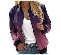 KBOPLEMQ Chaqueta universitaria para mujer, chaqueta oversized para mujer, 2023, cuello alto, chaqueta bomber con cremallera, chaqueta fina para mujer, chaqueta de béisbol informal, chaqueta deportiva