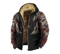 KBOPLEMQ Chaqueta vikinga para hombre con estampado nórdico, chaqueta con capucha, estampado medieval, chaqueta vintage Odin Dios, chaqueta de forro polar, chaqueta de invierno con cremallera completa