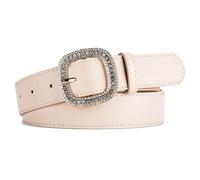 KBOPLEMQ Cinturón de piel para mujer en color caramelo, cinturón ancho para cinturón de cintura con hebilla, pantalones vaqueros, cinturón de cadera, informal, cinturón de cintura metálico, clásico