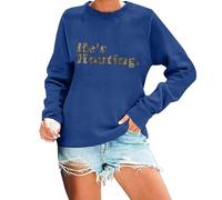 KBOPLEMQ Hoodie Herren Oversize Elegant Pullover Valentines Day Sweatshirt Longpullover mit Herzen Druck Langarm Lustiges Tops Rundhals Langarmshirt Festliche Sweater Streetwear, O azul., XXL