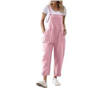 KBOPLEMQ Jumpsuits Mujer Sin Mangas, Casual Holgado y Tirantes Spaghetti, Pantalones Largos Sueltos y Elásticos con Bolsillos 2024 Peto Mujer