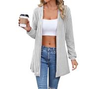 KBOPLEMQ Kimono de gasa para mujer, cárdigan de manga larga, bikini de manga larga, chaqueta frontal abierta para la playa, chaqueta de punto de gran tamaño, informal, bolero, blusa para verano,