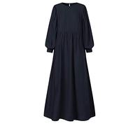 KBOPLEMQ Ropa Musulmana para Mujer Vestido de Oración Abaya de Una Sola Pieza Vestido Elegante de Línea A Vestidos de Oración para Mujer Kaftán Islámico Africano de Turquía Vestido Largo Maxi, O Azul